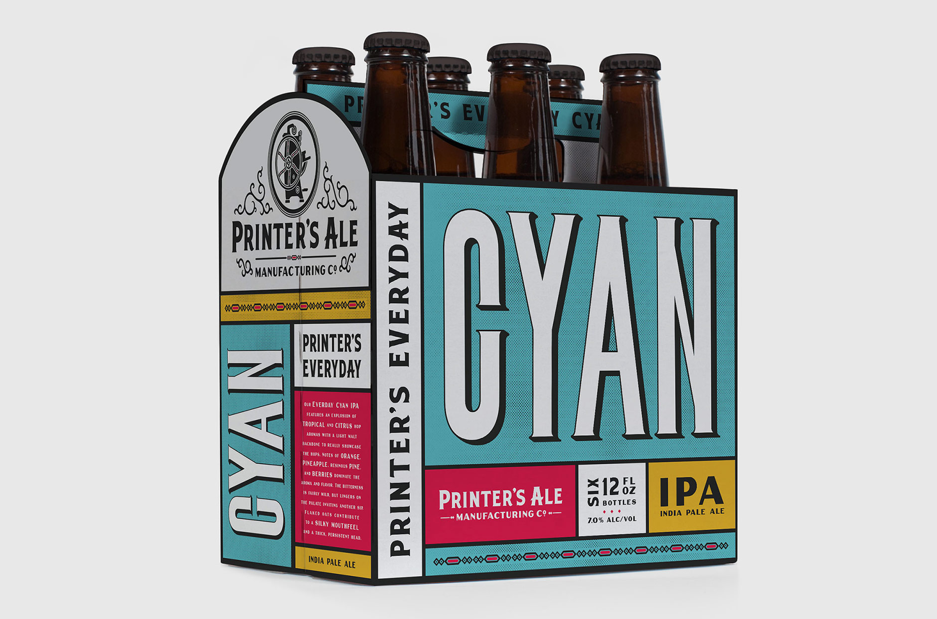 Printer's Ale Cyan Craft Beer Branding Guide by CODO Design